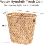 iEGrow 2 Pack Wicker Trash Can, Wicker Waste Basket for Bathroom, Woven Water Hyacinth Wicker Boho Garbage Can Built-in Handles for Bedroom, Office, Decor Home, Kitchen, Living Room (Oval) - Image 4