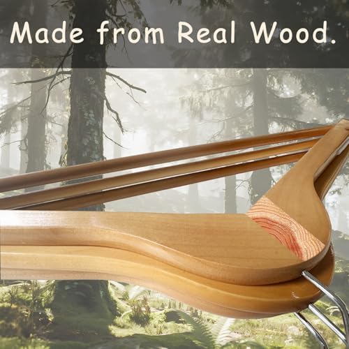 Urby Extra Wide Hangers for Plus Size Clothes, 19 Inch, Walnut Wood, 10pk - Image 4