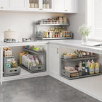 Under Sink Organizer Upgrade To Professional Rails,2-Tier Dual Pull Out Cabinet Storage,Height Adjustable Slide Out Drawers For Bathroom Kitchen,2 Pack-21"Dx12.8"-16.9"H,Gun Gray - Image 7