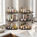 2 Pack Corner Bathroom Counter Organizer, 3-Tier Wood Countertop Organizer by Unknown
