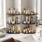 2 Pack Corner Bathroom Counter Organizer, 3-Tier Wood Countertop Organizer by Unknown