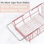 MAJALiS Pink Expandable Dish Drying Rack Over Sink with Anti-Slip Grip - Image 5
