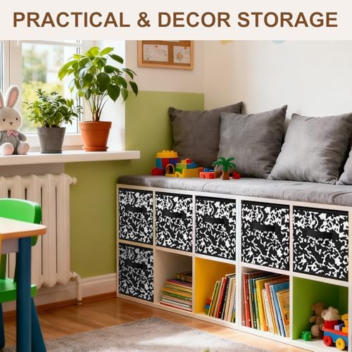 LemonRoad 6 Fabric Cube Storage Bin 11'' Classroom Bin, Black, Classic - Image 5