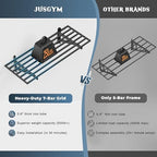 Jusgym 2 Pack Wall Mounted Garage Shelving with 8 Hooks, 1.5x4ft, 500lbs - Image 3