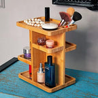 Bamboo 360 Degree Rotating 12 inches Makeup Organizer, Cosmetic Organizer - Image 5