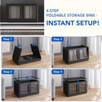 FLEXIMOUNTS 152 QT Stackable Plastic Storage Bins With Lids, Black - Image 5