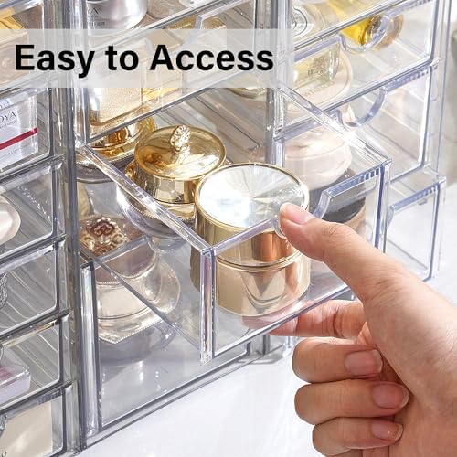 Prsildan Acrylic Makeup Organizer Clear Storage Drawer with 6 Small Drawers - Image 5