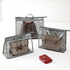 Handbag Dust Bags Clear Purse Storage Organizer for Closet Small to Extra Large Handbags Dust Free Bags Hanging Zipper Storage Bag with Hooks, ( Grey, 4 Sizes-8PCS) - Image 2