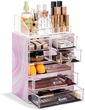 Sorbus Makeup Organizer, 7-Drawer Acrylic 2-Piece Set (Tie Dye) by Sorbus