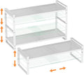 Multi-Functional Metal Shoe Rack,Expandable Adjustable Stackable Kitchen Organizer,Metal Shelf risers for cabinets, Kitchens and Closet, Bathroom(3Packs/White/Medium) by Ipotivespaceorganization
