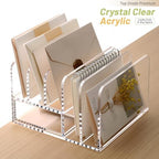 SANRUI Clear Acrylic Mail Organizer with 5 Compartments and 1 Drawer - Image 4