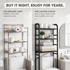 PureBox Over The Toilet Storage Rack,Heavy Duty Oval Tube Frame,21" W,Black - Image 5