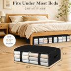 StorageRight Under Bed Storage Bags, 8 Pack, 40L, Black - Image 2