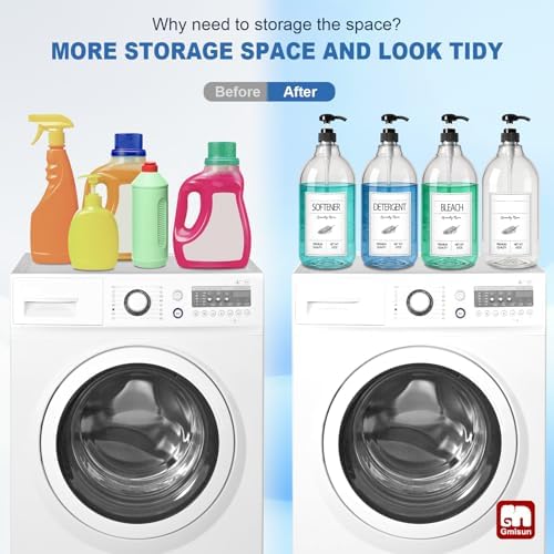 GMISUN Plastic Laundry Detergent Soap Dispenser, Liquid Laundry Detergent Dispenser, Container for Farmhouse Room Decor, Organizer for Liquid DetergentSoftenerBleach Storage Bottle(64 Oz) - Image 5