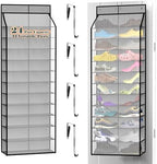 Kotkn 24-Pair Over Door Shoe Organizer for Family & Kids, Double Sided | Hanging Storage for Sneakers, Boots, Toys & Room Organization-Graphite Gray by Unknown