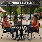 US Weight 26lb Outdoor Umbrella Base - Use with Patio Table - Black - Image 5