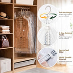 TAILI Hanging Vacuum Storage Bags for Clothes Space Saver 6 Combo Clear - Image 5
