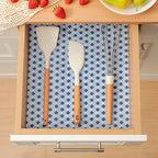 Cooyes 12 Pack 12" × 24" Cloth Shelf Liners for Kitchen Cabinets, Non-Slip Refrigerator Liners Machine Washable, Fridge Drawer Mats for Glass Shelves, Easy to Cut, (Light Blue) - Image 3