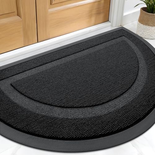 OLANLY Half Circle Front Door Mat Outside 33x21 All-Season Rubber Doormat by OLANLY