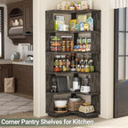Armocity Corner Book Shelf, 6-Shelf L Shaped Corner Bookshelf with Baffle - Image 7