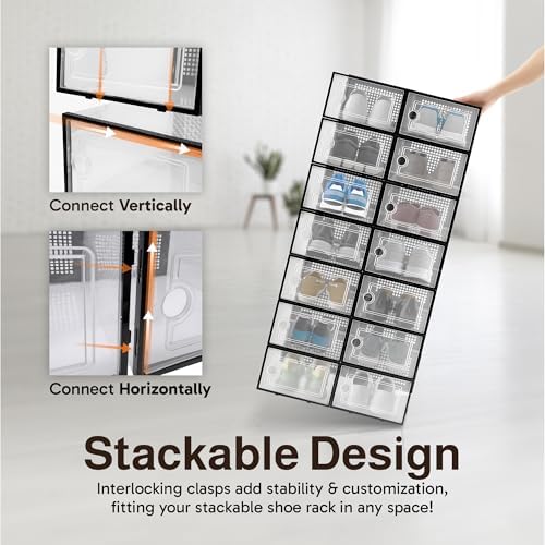Reli. Shoe Box (14 Pack) | Clear Storage Shoe Box Stackable & Compact - Image 6