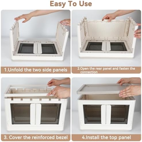 Storage Bin, Cabinet with Lids, Extra Large, Useful Box, 19 Gallon (72L) Capacity, Foldable, Plastic, Underbed or Countertop Use, Excellent Home Organizer - Image 3