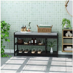 2-Tier Shoe Rack Bench with Flip-Top Storage, 36" Entryway Bench with Seat - Image 4
