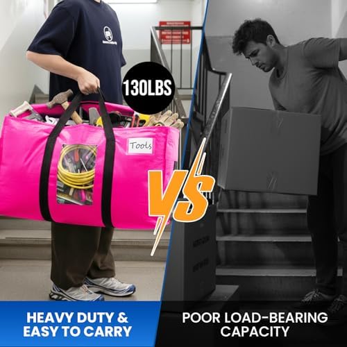 TAILI 8 Pack Pink Extra Large Moving Bags,Storage Bags with Visible Window - Image 7