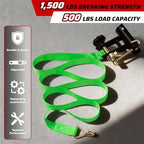 Green Rack Straps with J-Hook (2PK),1.5" x7.5' Ladder Rack Ratchet Straps, 2" Round Tube Mount, Perfect Ladder Rack Tie-Downs for Trailer Cargo Control - Image 6