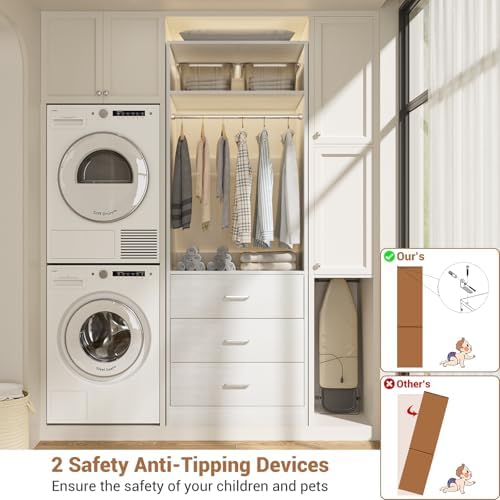 Besiost Closet Systems with 6 Wood Drawers, Closet System Set of 2 - Image 6