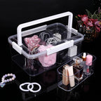 Large Cable Storage Box with Lid Clear Power Cords Organizer 4 Adjustable Dividers Case Desktop Cable Management Box for Home Office Phone Charger Art Crafts Stationery (White) - Image 5