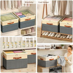 Shoe Organizer for Closet, 2 Pack Foldable Shoe Storage Organizer Box Bin with Adjustable Dividers and Clear Cover, Fits up to 16-32 Pairs（Grey&Beige） - Image 7