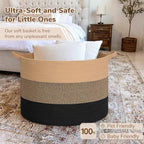 INDRESSME 115L Extra Large Woven Rope Blanket Basket Living Room - Image 5