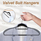 12 Pack Velvet Suit Hangers for Men with 360° Rotating Hooks - Image 2