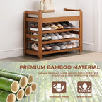 27.6" Entryway Shoe Rack Bench with Cushion, 3-Tier Storage Bench - Image 5