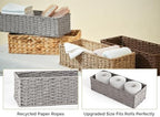 StorageWorks Bathroom Basket Organizer, Wicker Toilet Paper Basket, Gray - Image 2