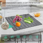 Stone Dish Drying Mat Collapsible Diatomaceous Earth Absorbent Mat Quick Dish Drying Pad Dish Rack Pad Match Any Counterto Multiple Usage for Kitchen,Bathroom (Dark-Gray Marble Pattern, 24"L x 16"W) - Image 3