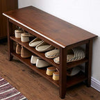 XKZG Shoe Rack Bench Wooden Shoe Storage Bench Entryway Bench, Brown, 31.5" by XKZG