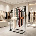 3 Layers Floor Mounted Belt Hanger, Black Retail Display Tie Scarf Rack, - Image 2