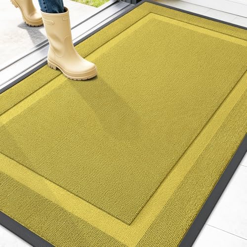 OLANLY Front Door Mat Outside 47x32, All-Season Heavy-Duty Rubber Doormat by OLANLY
