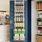 MSERCUOR Over The Door Pantry Organizer, 8-Tier Black Pantry Door Organizer by MSERCUOR