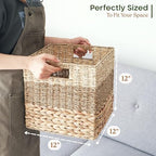 CHI AN HOME 12x12 Baskets for Cube Storage, Wicker Cube Storage Bins Set 4 - Image 3
