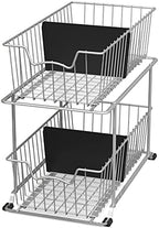 Simple Houseware 2 Tier Cabinet Wire Basket Drawer Organizer, Grey - Image 5