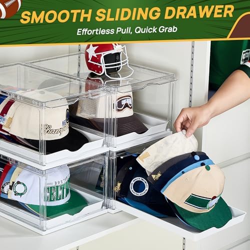 Vtopmart 2 Pack Stackable Baseball Caps Organizer, Each Holds 12 hats - Image 3