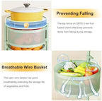 SNTD 5-Tier Fruit and Vegetable Basket Bowls for Kitchen, Rotating, Green - Image 4
