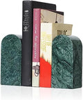 Koville Indian Natural Marble Bookends for Shelves, Decorative Book Ends, 7lbs Heavy-Duty Marble Book Holders, Bookshelf Apartment Decor for Normal Books/CD/Video Games(Indian Green) by Koville