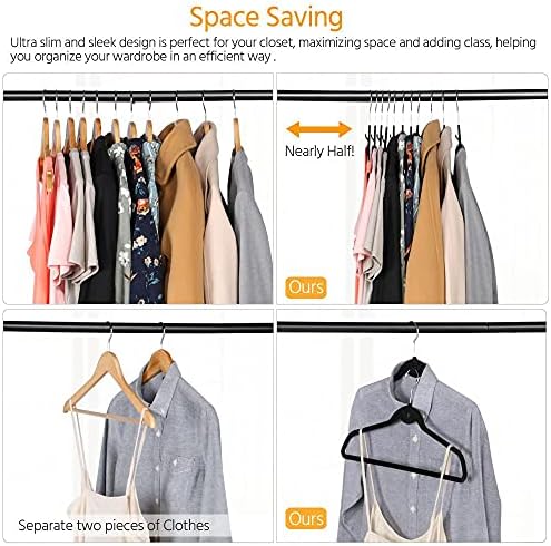 aheetech Velvet Hangers 100 Pack, Non-Slip Cascading Hangers, Swivel Hook - Image 6