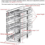 DINDON Pull Out Cabinet Organizer (7-1/2" W x 21-1/2"D), Cabinet Pull Out Shelves, 2 Tier Pull Out Drawers for Kitchen Cabinets, Wire Basket Slide Out Shelf for Cabinet Organization - Image 2
