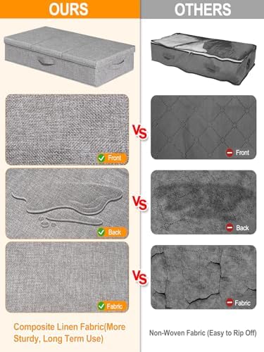 punemi 6 in Tall Under Bed Storage Containers with Lids, 2 Pack, Grey - Image 4
