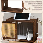 Wi-Fi Router Box Hider, Synthetic Rattan Decor, Wood - Image 4